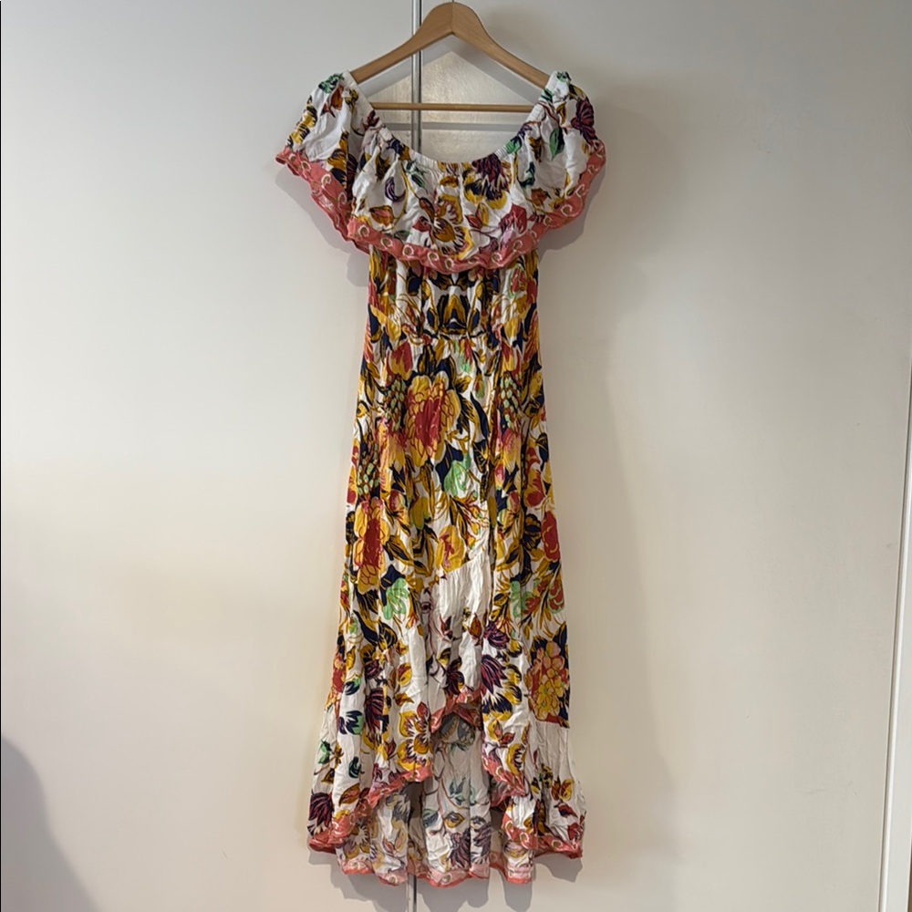 Flying Tomato Floral Off-Shoulder Hi-Low Maxi Dress